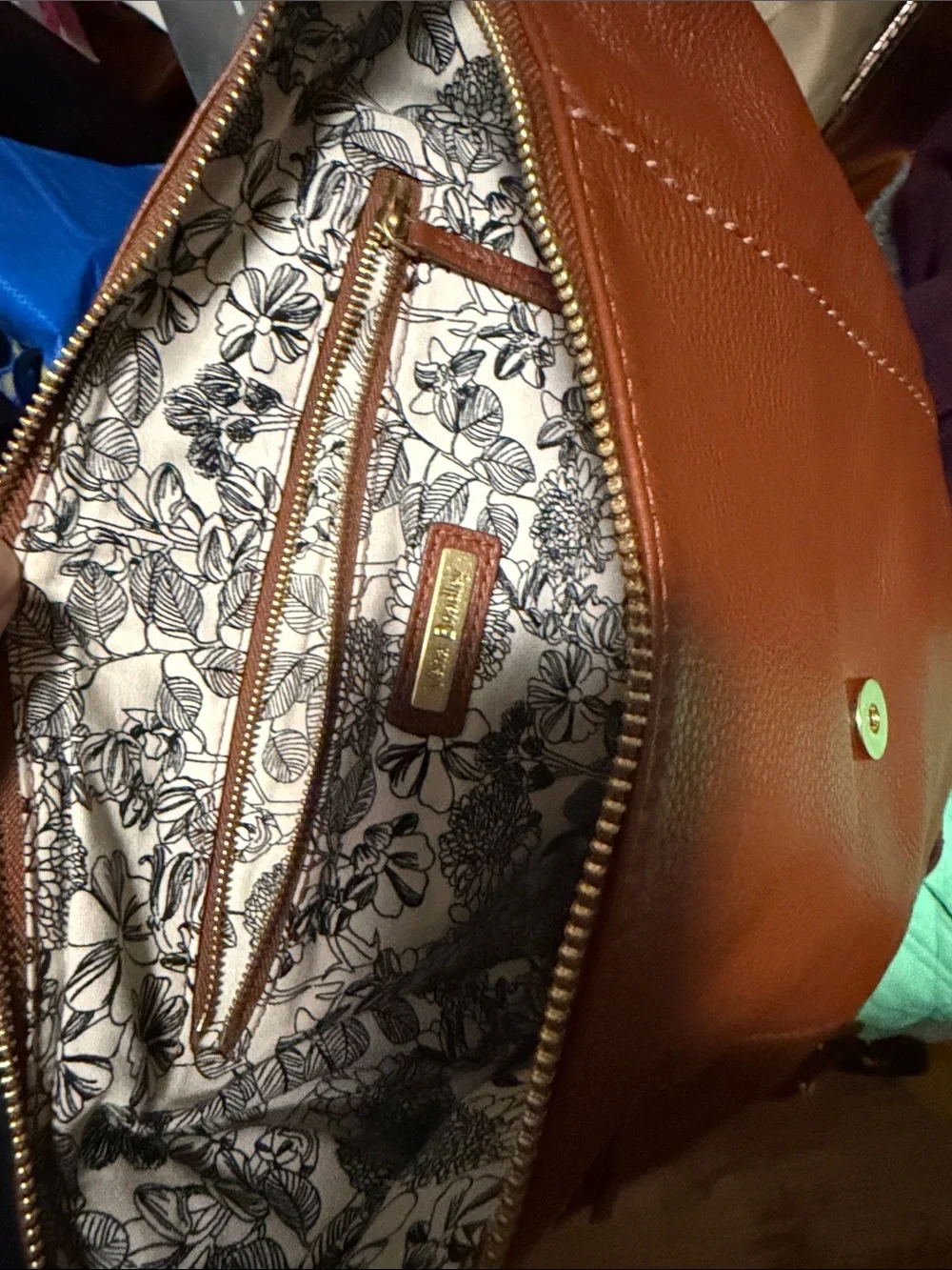Vera Bradley Gallatin Convertible Leather Backpack Shoulder Bag Cognac/Tan